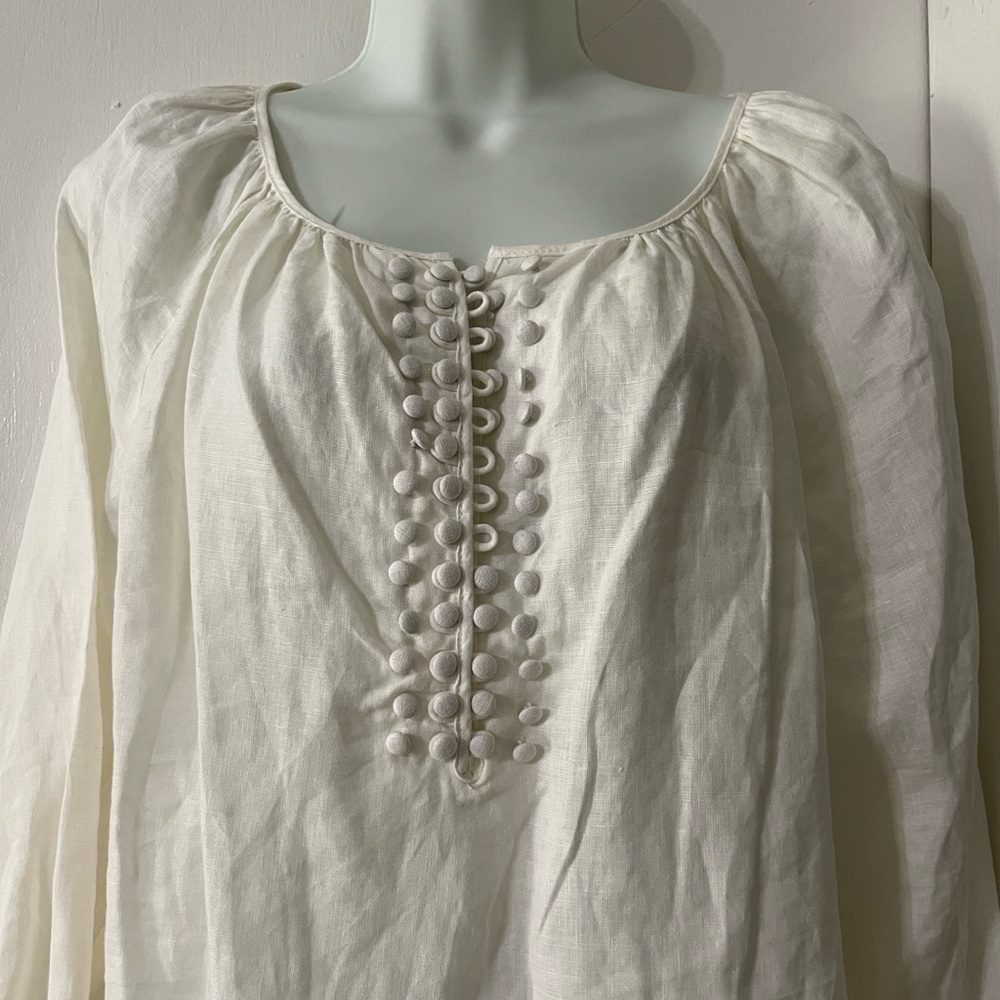 GRACE ELEMENTS LINEN TOP - Picture 2 of 7